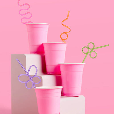 Rainbow Party Straws - 20 reusable straws