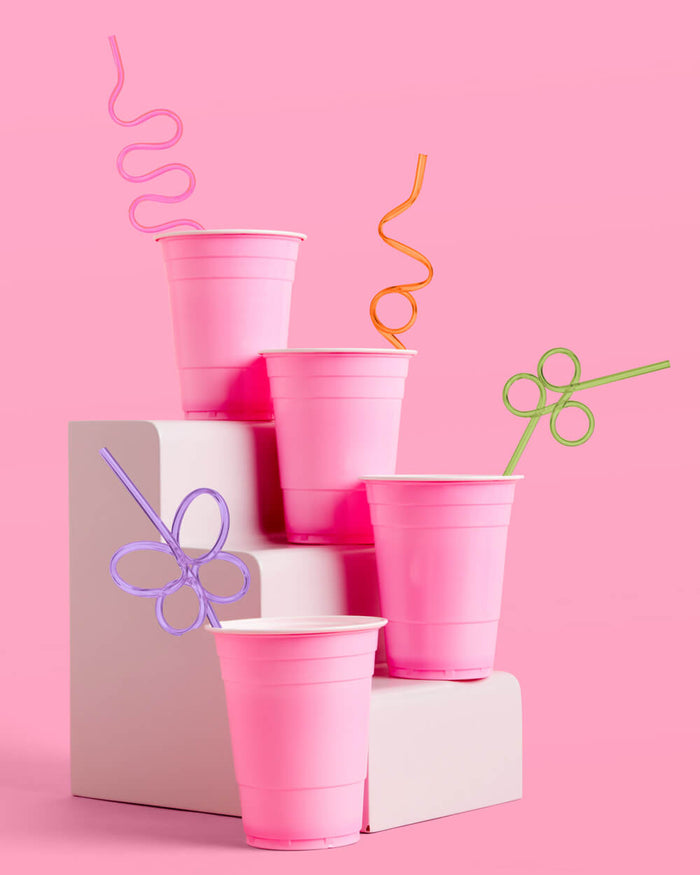 Rainbow Party Straws - 20 reusable straws