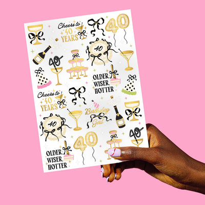 40th Bday Tats - 46 temporary tattoos