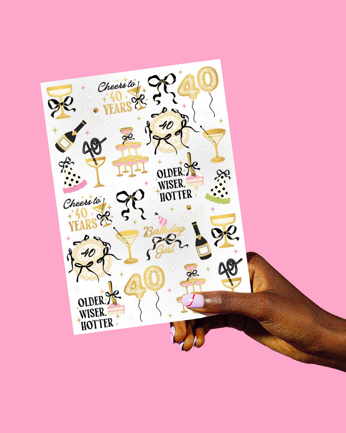 40th Bday Tats - 46 temporary tattoos