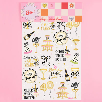 40th Bday Tats - 46 temporary tattoos