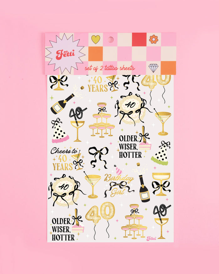 40th Bday Tats - 46 temporary tattoos