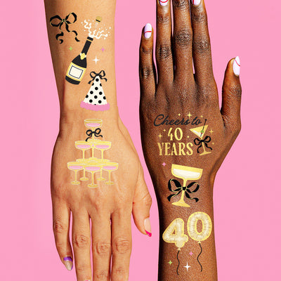 40th Bday Tats - 46 temporary tattoos