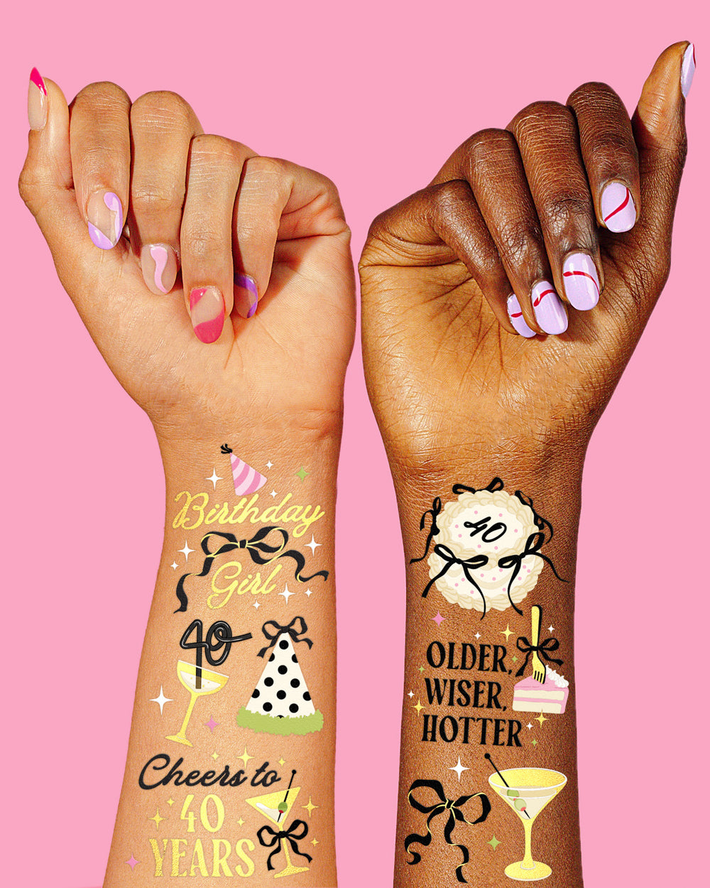 40th Bday Tats - 46 temporary tattoos