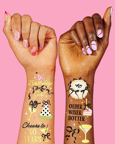 40th Bday Tats - 46 temporary tattoos
