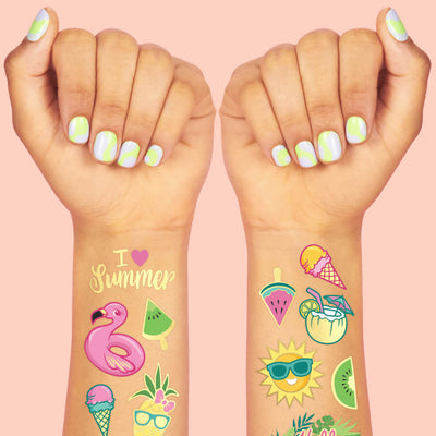 Summer Fun Tats - 44 foil temporary tattoos