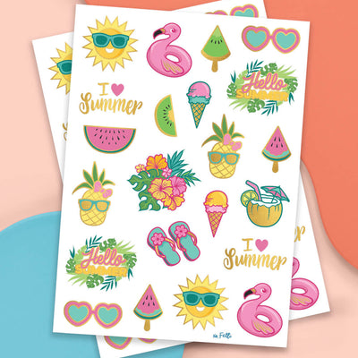 Summer Fun Tats - 44 foil temporary tattoos
