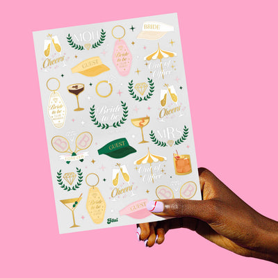 Fancy Bride Tats - 48 foil temporary tattoos