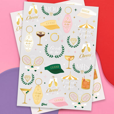 Fancy Bride Tats - 48 foil temporary tattoos