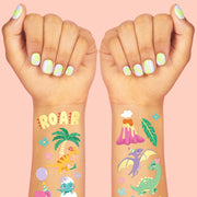 Cute Dino Tats - 40 foil temporary tattoos