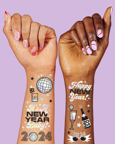 NYE 🪩 Tats - 42 foil temporary tattoos