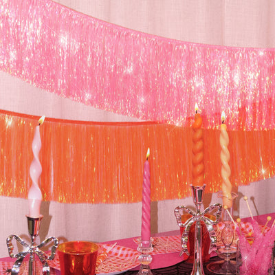 Orange Fringe Banner - iridescent banner