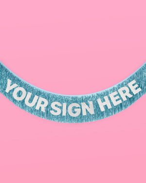 Something Blue Fringe - blue foil banner