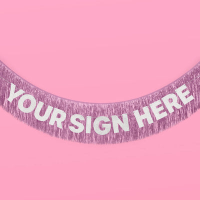 Lavender Haze Fringe - light purple foil banner