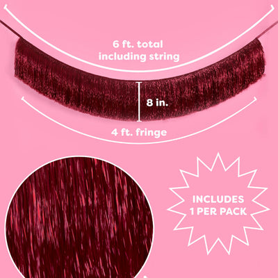 Merlot Fringe - maroon fringe banner