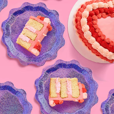 Purple Shimmer Plates - 25 paper plates