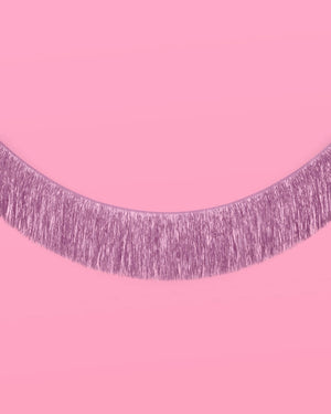 Lavender Haze Fringe - light purple foil banner