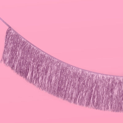 Lavender Haze Fringe - light purple foil banner