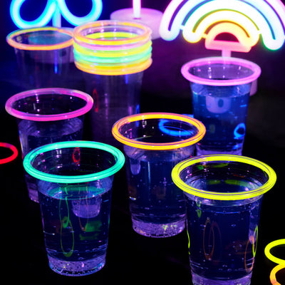 Rave Girl Glo Cups - 16 glow rimmed cups