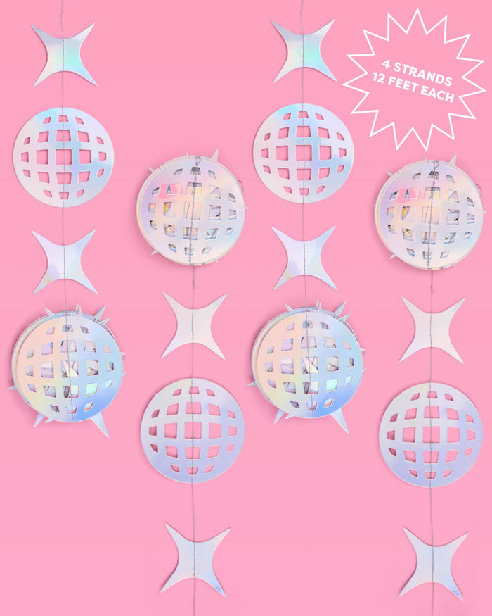 Shimmer Disco Garland - iridescent foil backdrop
