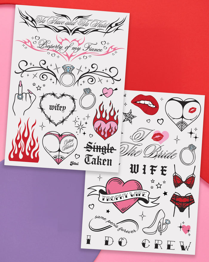 Trophy Wife Tats - 56 temporary tattoos