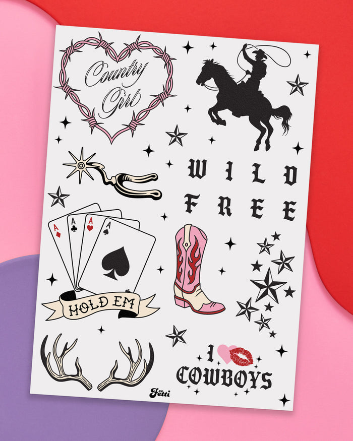 Country Girl Tats - 38 temporary tattoos