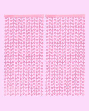 Pink Smiley Curtain - matte pink foil curtain