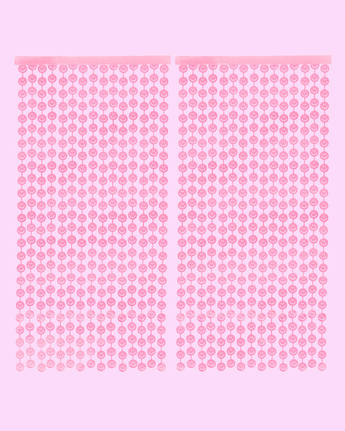 Pink Smiley Curtain - matte pink foil curtain