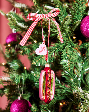 Hot Dog Ornament - iridescent ornament