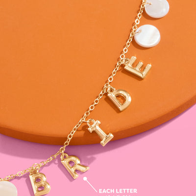 Bride Anklet - gold + mother of pearl discs