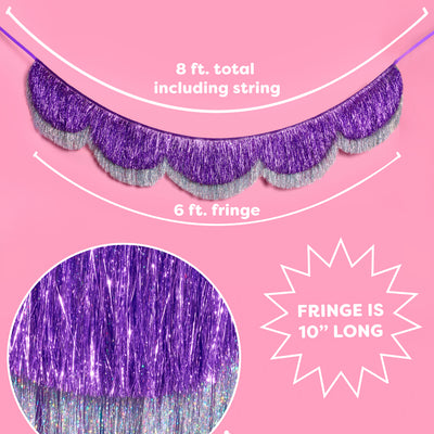 It's Disco Baby Scallop Fringe - 6 ft fringe banner