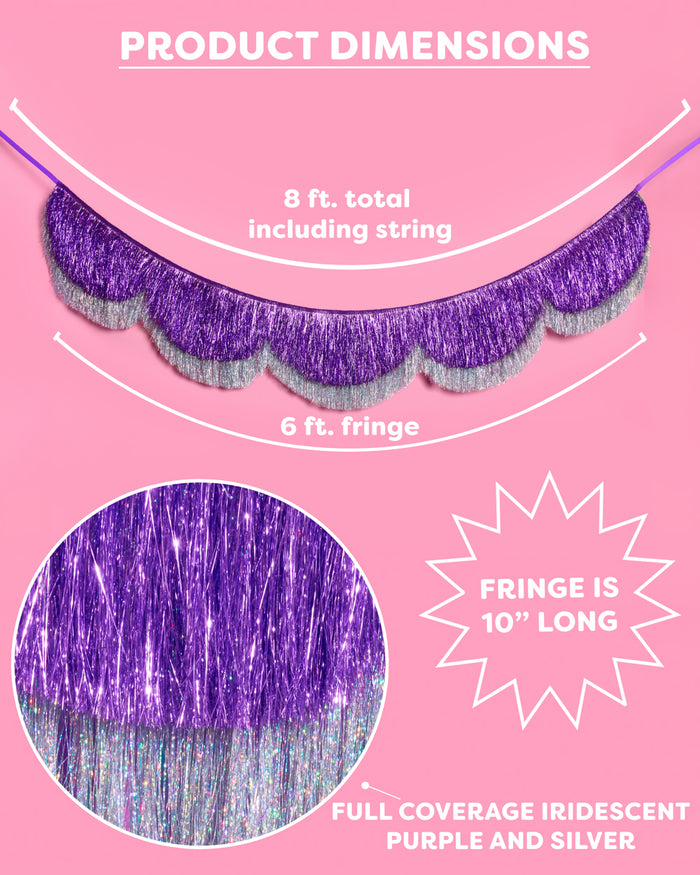 It's Disco Baby Scallop Fringe - 6 ft fringe banner