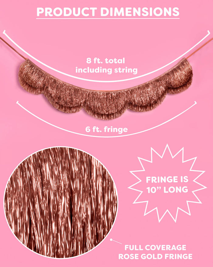 Rose Gold Scallop Fringe - scalloped banner