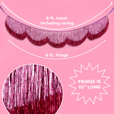 Tickled Pink Fringe - scalloped banner