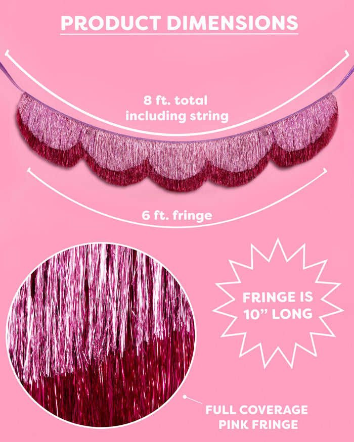 Tickled Pink Fringe - scalloped banner