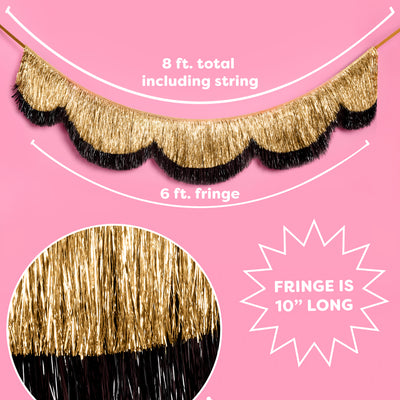 Midnight Gold Scallop Fringe - scalloped banner