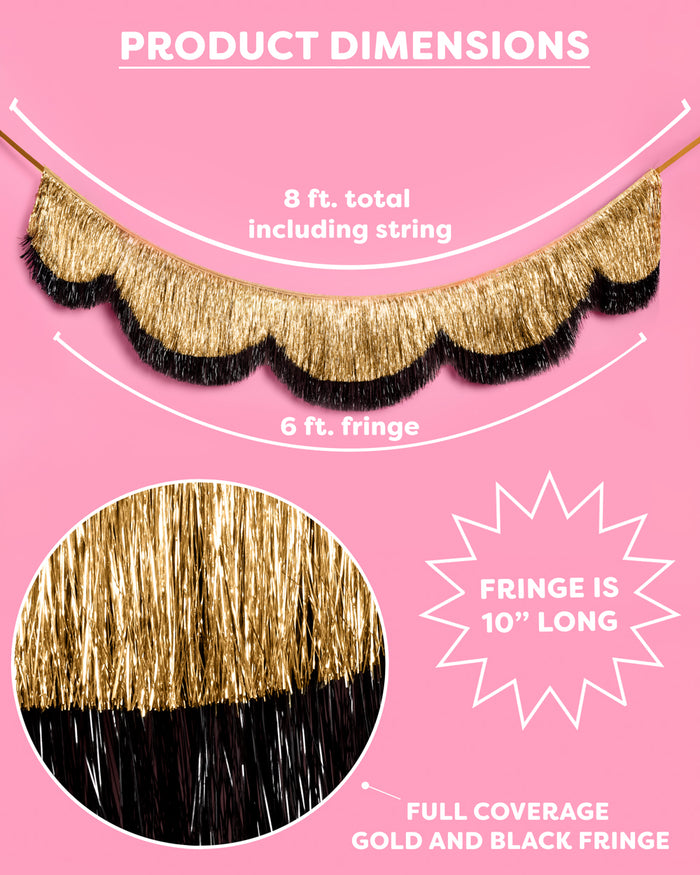 Midnight Gold Scallop Fringe - scalloped banner