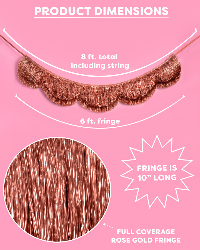 Rose Gold Scallop Fringe - scalloped banner