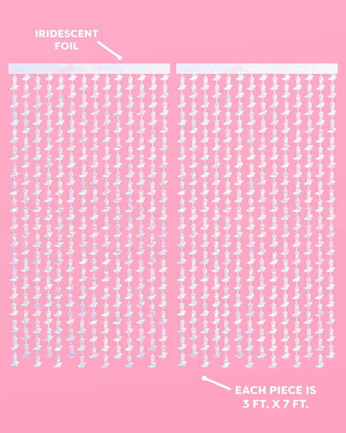Pink Cowgirl Curtain Pack - cowgirl boot + fringe curtains