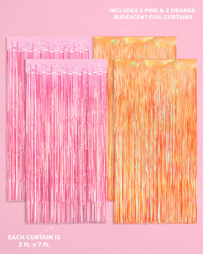 Sunset Curtain Pack - pink + orange foil curtains