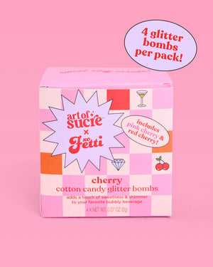 Cherry Glitter Bombs - 4 cotton candy glitter bombs