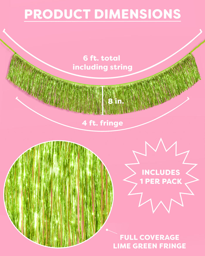 Limelight Fringe - lime green foil banner