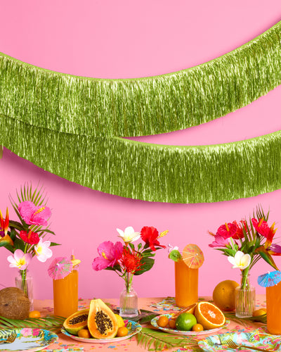 Limelight Fringe - lime green foil banner