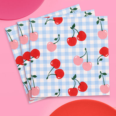 Cherry Birthday Bundle - tableware, balloons, banner + tats