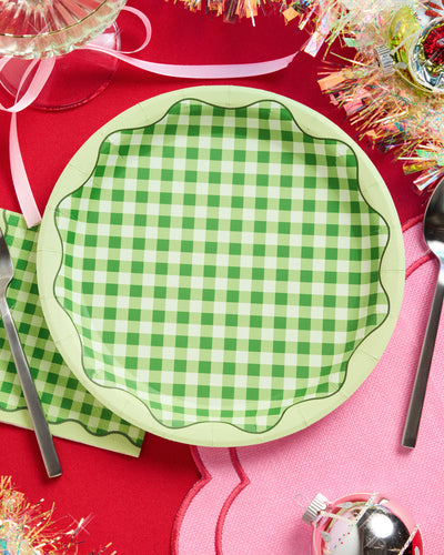Christmas Cottage Plates - 10 paper plates, 9in