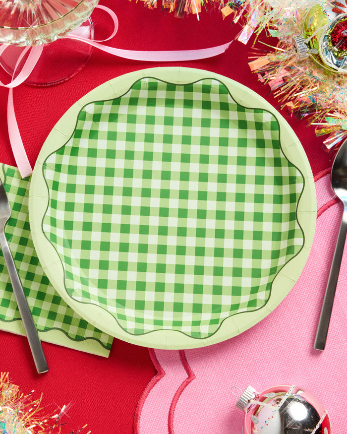 Christmas Cottage Plates - 10 paper plates, 9in