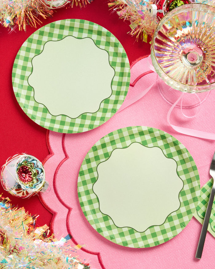 Christmas Cottage Plates - 10 paper plates, 7in