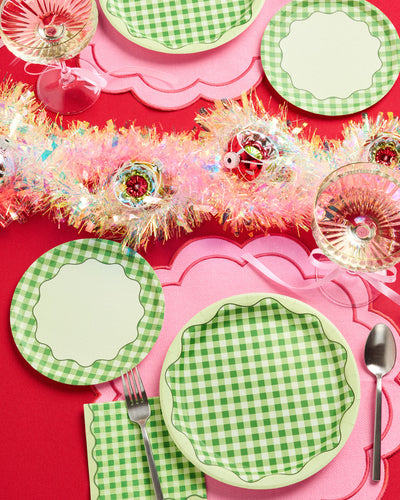 Christmas Cottage Plates Set - 32 paper plates, 2 sizes