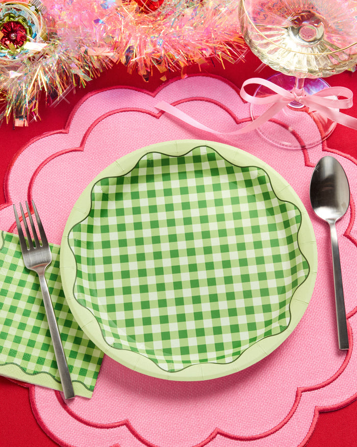 Christmas Cottage Plates - 10 paper plates, 9in