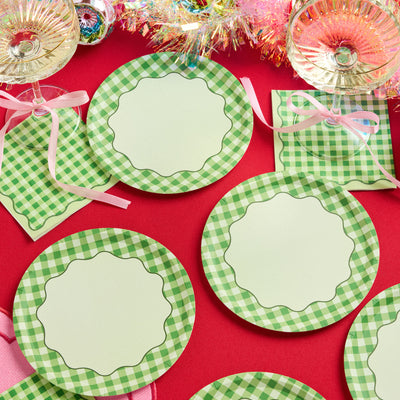 Christmas Cottage Plates - 10 paper plates, 7in